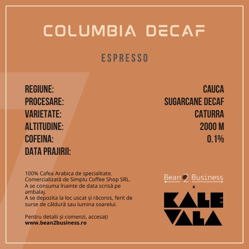 Cafea Kalevala Columbia Cauca Decaf