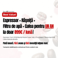 Espressor Crem EX3 + Rasnita Mazzer Super Jolly V Pro + Filtru de apă + Cafea de specialitate pentru un an